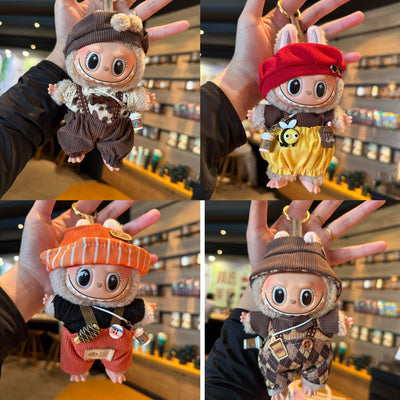 [Baby + Clothes] Pendant Baby Clothes Plush Vinyl Face Doll Bag Pendant Niche Bulala Doll