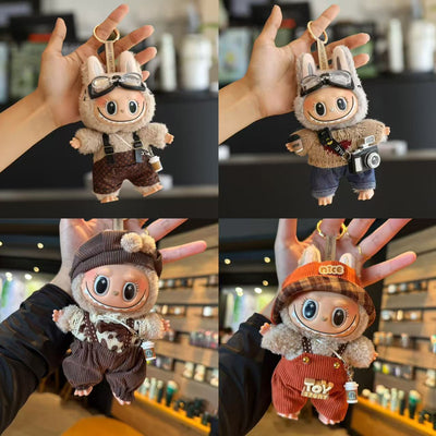 (Baby + clothes) Sitting party baby clothes plush vinyl face doll bag pendant girl gift