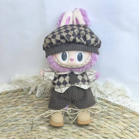 [Baby + Baby Clothes] First and second generation keychain Labubu clothes pendant Labubu baby clothes big brand set two-piece set cute